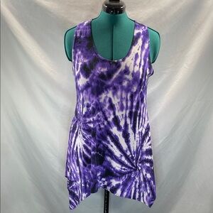 Vibrant Purple Tie-Dye Women's Tank Top